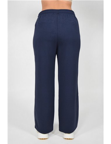 Barbara Lebek - Pantalone con coulisse ed elastico in vita blu