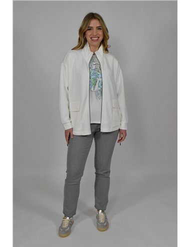 Barbara Lebek - Felpa con zip bianco